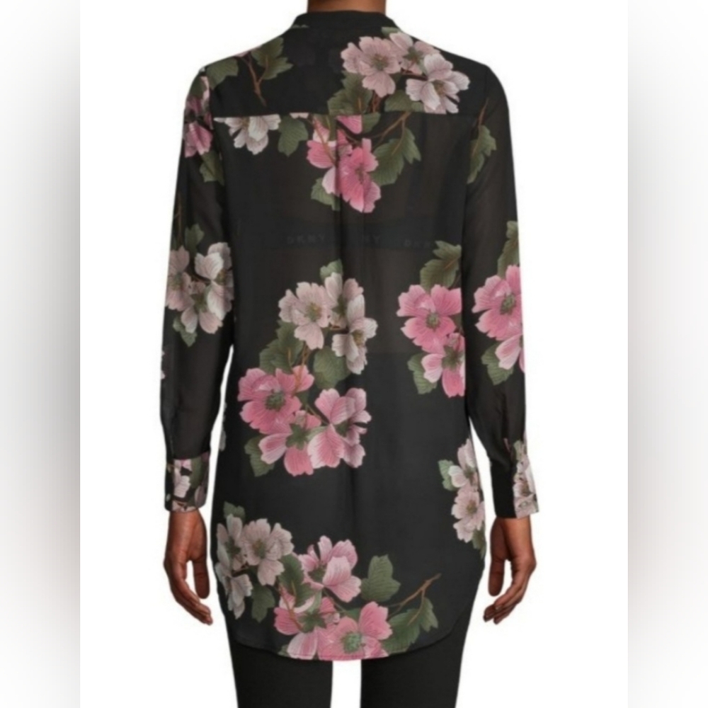 NWT Nanette Lepore Long Sleeve Sheer High-low Blouse Size XS - Picture 5 of 6